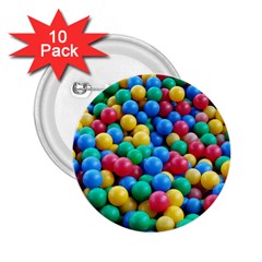 Funny Colorful Red Yellow Green Blue Kids Play Balls 2 25  Buttons (10 Pack)  by yoursparklingshop