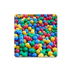 Funny Colorful Red Yellow Green Blue Kids Play Balls Square Magnet by yoursparklingshop