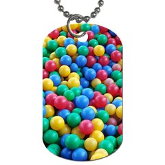 Funny Colorful Red Yellow Green Blue Kids Play Balls Dog Tag (one Side) by yoursparklingshop