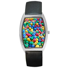 Funny Colorful Red Yellow Green Blue Kids Play Balls Barrel Style Metal Watch