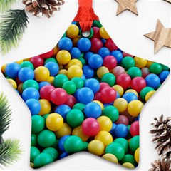 Funny Colorful Red Yellow Green Blue Kids Play Balls Star Ornament (two Sides) 