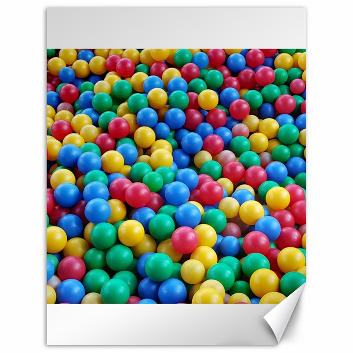 Funny Colorful Red Yellow Green Blue Kids Play Balls Canvas 18  x 24  