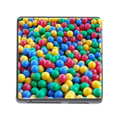 Funny Colorful Red Yellow Green Blue Kids Play Balls Memory Card Reader (square) by yoursparklingshop