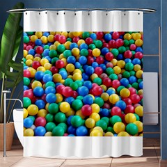 Funny Colorful Red Yellow Green Blue Kids Play Balls Shower Curtain 60  X 72  (medium)  by yoursparklingshop