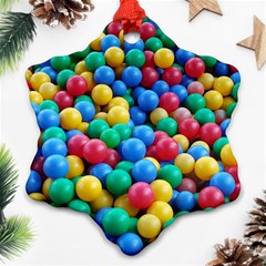 Funny Colorful Red Yellow Green Blue Kids Play Balls Ornament (snowflake) 