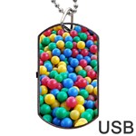 Funny Colorful Red Yellow Green Blue Kids Play Balls Dog Tag USB Flash (Two Sides)  Front