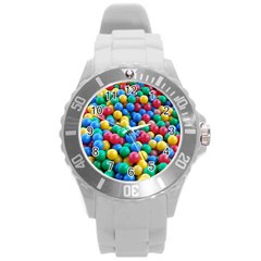 Funny Colorful Red Yellow Green Blue Kids Play Balls Round Plastic Sport Watch (l) by yoursparklingshop