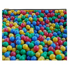 Funny Colorful Red Yellow Green Blue Kids Play Balls Cosmetic Bag (xxxl) 