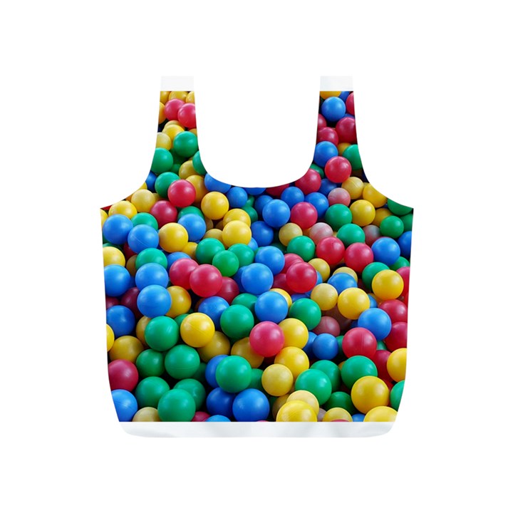 Funny Colorful Red Yellow Green Blue Kids Play Balls Full Print Recycle Bags (S) 