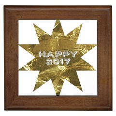 Happy New Year 2017 Gold White Star Framed Tiles by yoursparklingshop