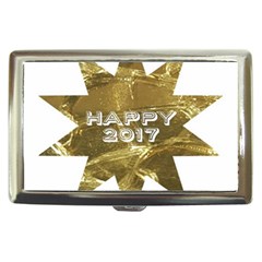 Happy New Year 2017 Gold White Star Cigarette Money Cases by yoursparklingshop