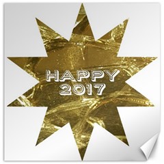 Happy New Year 2017 Gold White Star Canvas 12  X 12   by yoursparklingshop