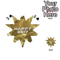 Happy New Year 2017 Gold White Star Playing Cards 54 (heart)  by yoursparklingshop