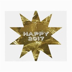 Happy New Year 2017 Gold White Star Small Glasses Cloth (2-side) by yoursparklingshop