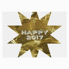 Happy New Year 2017 Gold White Star Large Glasses Cloth (2-side) by yoursparklingshop