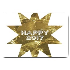 Happy New Year 2017 Gold White Star Large Doormat  by yoursparklingshop