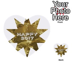 Happy New Year 2017 Gold White Star Multi-purpose Cards (heart)  by yoursparklingshop