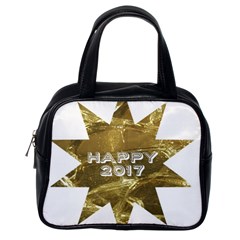 Happy New Year 2017 Gold White Star Classic Handbags (one Side)