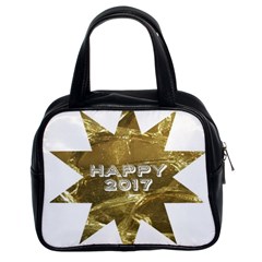 Happy New Year 2017 Gold White Star Classic Handbags (2 Sides) by yoursparklingshop