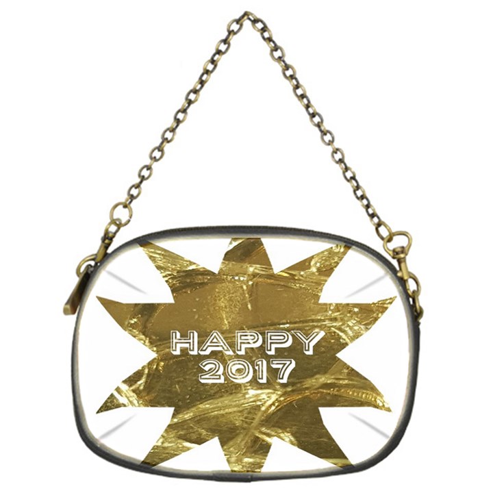 Happy New Year 2017 Gold White Star Chain Purses (One Side) 