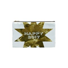 Happy New Year 2017 Gold White Star Cosmetic Bag (small) 