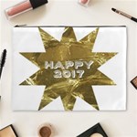 Happy New Year 2017 Gold White Star Cosmetic Bag (XL) Front