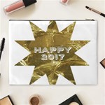 Happy New Year 2017 Gold White Star Cosmetic Bag (XL) Back