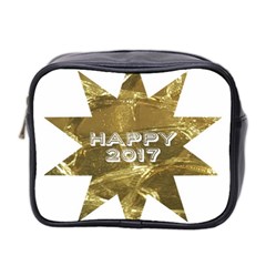 Happy New Year 2017 Gold White Star Mini Toiletries Bag 2-side by yoursparklingshop