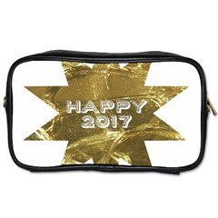 Happy New Year 2017 Gold White Star Toiletries Bags by yoursparklingshop