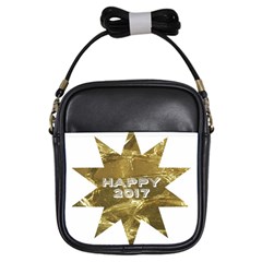 Happy New Year 2017 Gold White Star Girls Sling Bags by yoursparklingshop