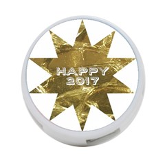 Happy New Year 2017 Gold White Star 4-port Usb Hub (one Side) by yoursparklingshop