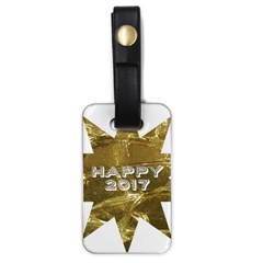 Happy New Year 2017 Gold White Star Luggage Tags (one Side) 