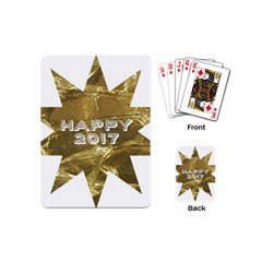 Happy New Year 2017 Gold White Star Playing Cards (mini)  by yoursparklingshop