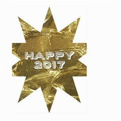 Happy New Year 2017 Gold White Star Large Garden Flag (two Sides) by yoursparklingshop