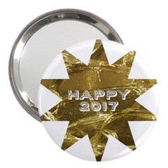 Happy New Year 2017 Gold White Star 3  Handbag Mirrors by yoursparklingshop