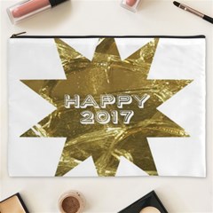 Happy New Year 2017 Gold White Star Cosmetic Bag (xxxl)  by yoursparklingshop