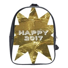 Happy New Year 2017 Gold White Star School Bags (xl)  by yoursparklingshop