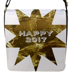 Happy New Year 2017 Gold White Star Flap Messenger Bag (s) by yoursparklingshop