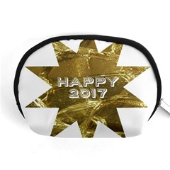 Happy New Year 2017 Gold White Star Accessory Pouches (medium)  by yoursparklingshop