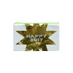 Happy New Year 2017 Gold White Star Cosmetic Bag (xs)