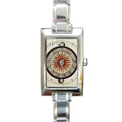 Ancient Aztec Sun Calendar 1790 Vintage Drawing Rectangle Italian Charm Watch by yoursparklingshop