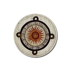 Ancient Aztec Sun Calendar 1790 Vintage Drawing Rubber Coaster (round) 