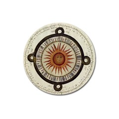 Ancient Aztec Sun Calendar 1790 Vintage Drawing Magnet 3  (round) by yoursparklingshop