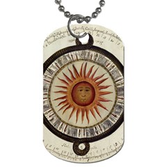 Ancient Aztec Sun Calendar 1790 Vintage Drawing Dog Tag (two Sides)