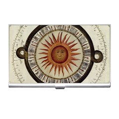 Ancient Aztec Sun Calendar 1790 Vintage Drawing Business Card Holders