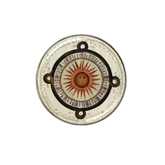 Ancient Aztec Sun Calendar 1790 Vintage Drawing Hat Clip Ball Marker (4 Pack)