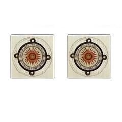 Ancient Aztec Sun Calendar 1790 Vintage Drawing Cufflinks (square)