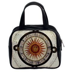 Ancient Aztec Sun Calendar 1790 Vintage Drawing Classic Handbags (2 Sides) by yoursparklingshop