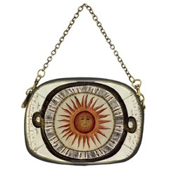 Ancient Aztec Sun Calendar 1790 Vintage Drawing Chain Purses (one Side) 