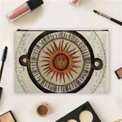 Ancient Aztec Sun Calendar 1790 Vintage Drawing Cosmetic Bag (large)  by yoursparklingshop